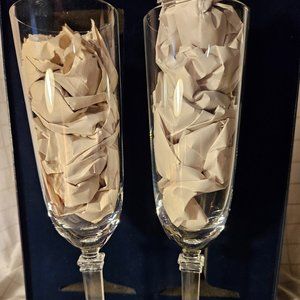 Tiffany "Hampton" Champagne flutes w/Presentation case